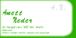 anett neder business card